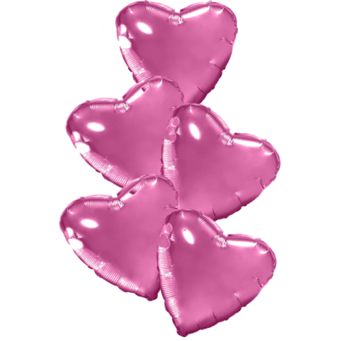 Набор фольгированных шаров 19"/48см СЕРДЦЕ Розовый пион