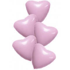 Набор фольгированных шаров 19"/48см СЕРДЦЕ Фламинго