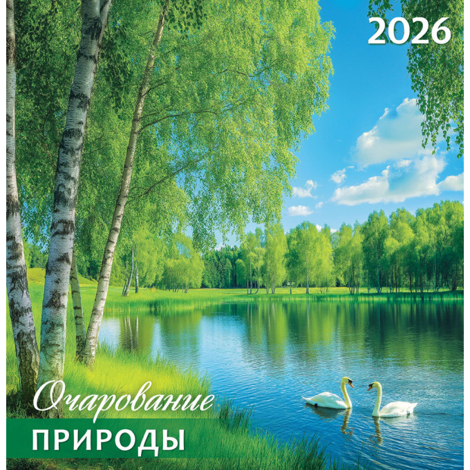 Календарь перекидной на скрепке на 2026 год Природа. Очарование природы