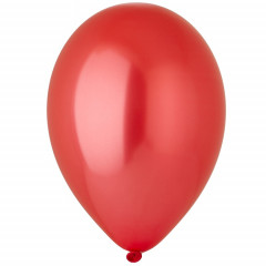 Воздушный шар латексный без рисунка 10"/53 Металлик Красный/Red