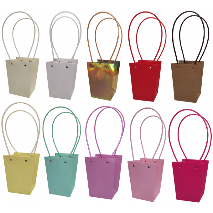 ПЛАЙМ пакет для цветов и подарков 13*9,5*15,5см АССОРТИ (10в*1)