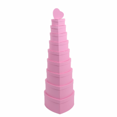 Набор подарочных коробок из 10 шт Сердце 33*32,3*14 см РОЗОВЫЙ ГРАДИЕНТ