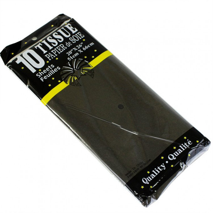 Бумага тишью 51*66 см ЧЕРНЫЙ 10 листов