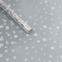 Пленка цветная 70см/200гр Маргаритки бело-сиреневый