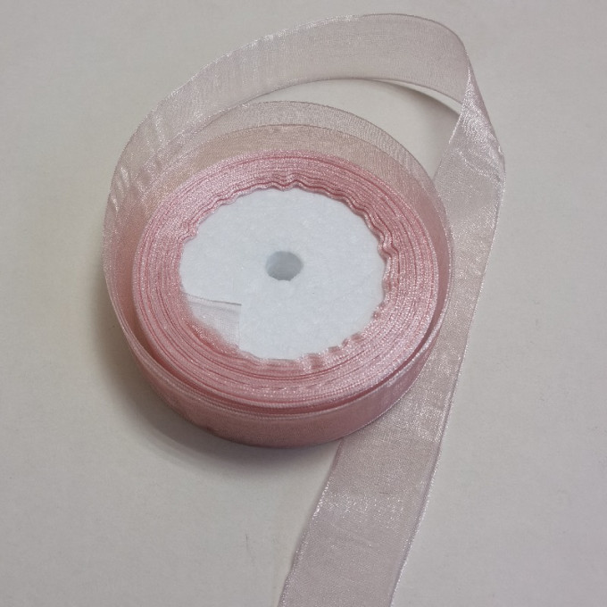 Лента органза 25мм*25ярд ПУДРОВЫЙ