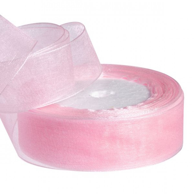 Лента органза 25мм*25 Y НЕЖНО-РОЗОВЫЙ