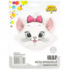 Воздушный шар фольгированный 23" Фигура Кошечка белая с бантом 58 см