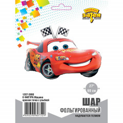 Воздушный шар фольгированный 27" Фигура Машина красная тачка с улыбкой 69 см