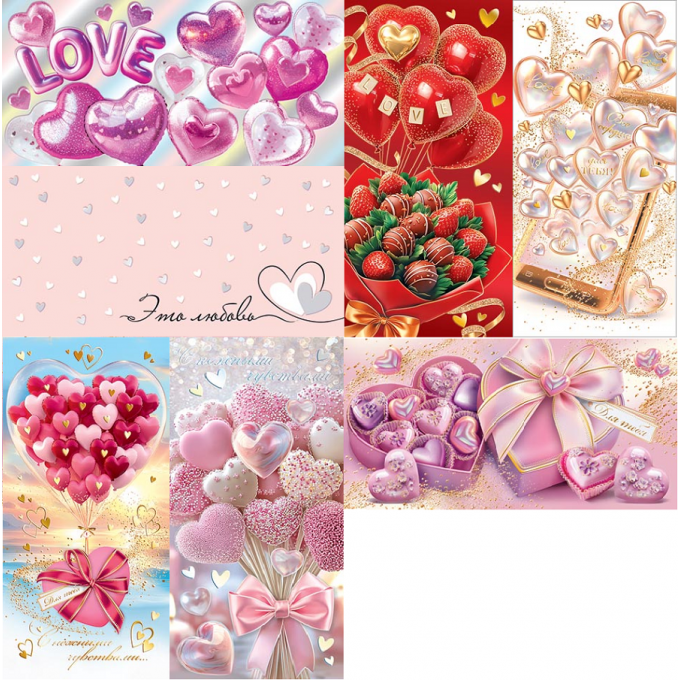 Конверт для денег С любовью! МИКС (7в*3)