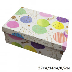 Коробка подарочная Прямоугольник 22*14*8,5 см ПРАЗДНИЧНЫЕ ШАРИКИ
