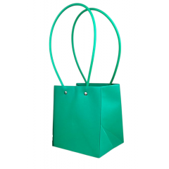 ПЛАЙМ пакет для цветов и подарков 13*12*15см ИЗУМРУД