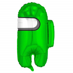 Воздушный шар фольгированный 26" Фигура Космонавтик зеленый 65 см