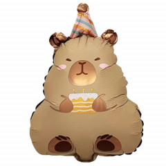 МИНИ ФИГУРА К 16" Капибара в колпаке с тортом 41 см