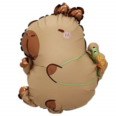 Воздушный шар фольгированный Мини-фигура 15"/38см Капибара с черепашкой в упак.