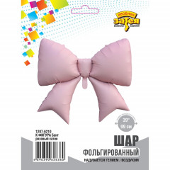 Воздушный шар фольгированный 39"/99см ФИГУРА Бант розовый сатин