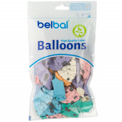 Воздушный шар латексный с рисунком 14" пастель шелкография Зайчик ассорти