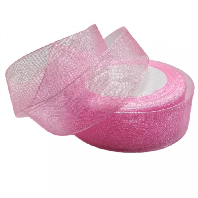 Лента органза 25мм*25 Y РОЗОВЫЙ