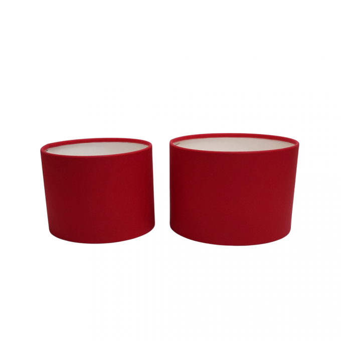 Коробка подарочная набор из 2 шт без крышки с завальцовкой 12*8/14*9 см ТЕМНО-КРАСНЫЙ