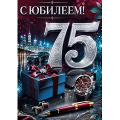 Открытка "С Юбилеем! 75"