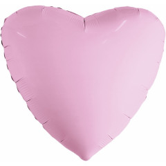 Воздушный шар фольгированный без рисунка 19" Сердце Фламинго 48 см