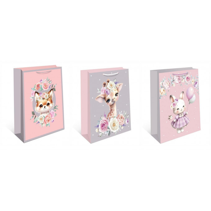 Пакет подарочный 18*22,3*10 см РОЗОВЫЙ САД Детский Микс (3в*2)
