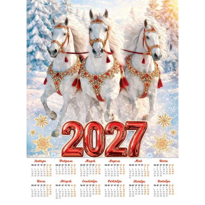 Календарь листовой на 2027 год