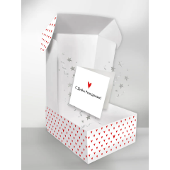 Коробка подарочная с открыткой "С Днём рождения!"