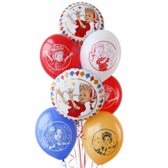 Воздушный шар латексный с рисунком 14" С ДР Буратино