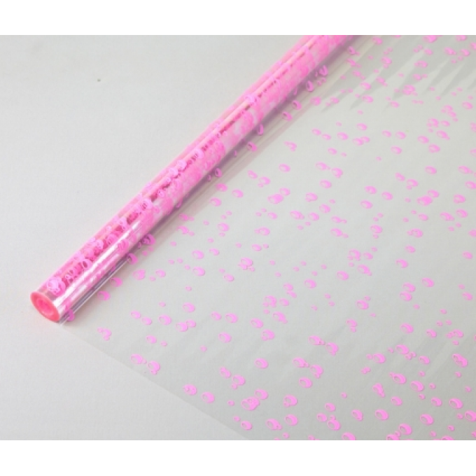 Пленка цветная 70см/200гр Пузыри розовый