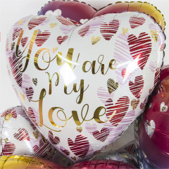 Воздушный шар фольгированный 18\'\' Сердце Моя Любовь (сердца граффити) 46 см