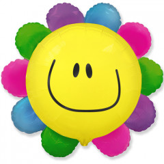 Воздушный шар фольгированный  14" Мини-фигура  Цветик - многоцветик солнечная улыбка 36 см