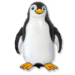 Воздушный шар фольгированный 31" Счастливый пингвин черный 80*80 см/FM