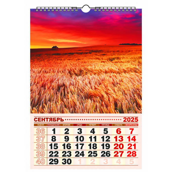 Календарь настенный перекидной с ригелем А3 "Краски природы" на 2025 год