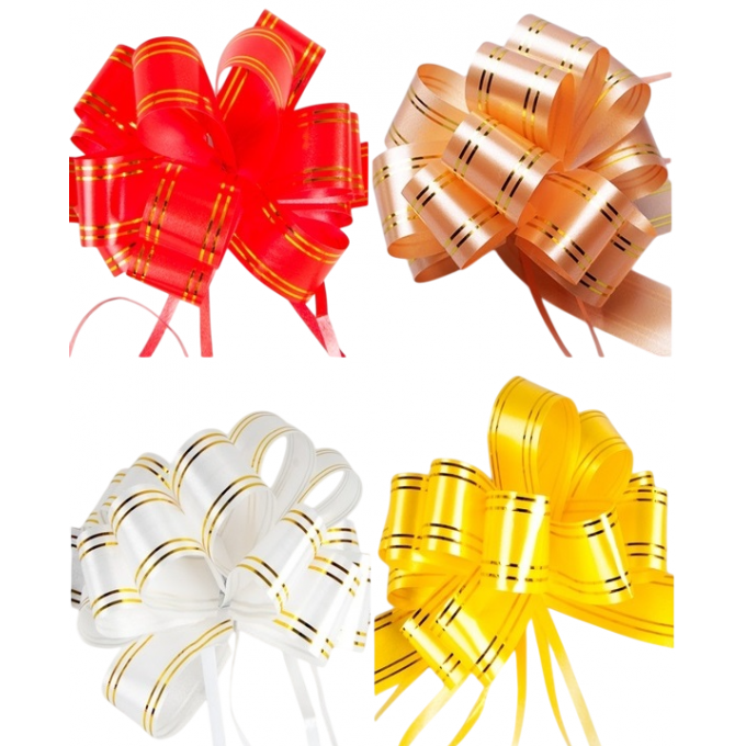 Бант-шар 5 см большой с золотой полосой  ассорти