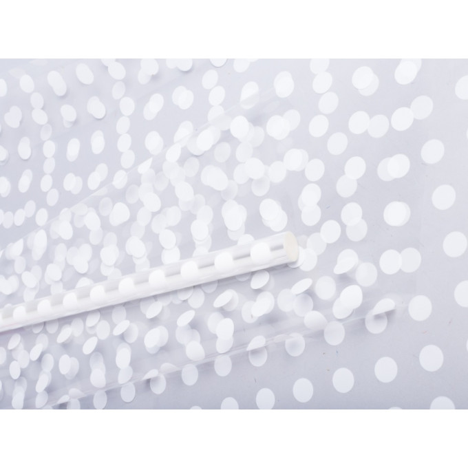 Пленка цветная 70см/200гр Горох18  белый