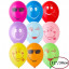 Воздушный шар латексный с рисунком 12" пастель Улыбка ассорти 50 шт
