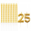 Набор свечей "25 лет" Золото (2 цифры+свечи)