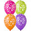 Воздушный шар латексный с рисунком 12" пастель шелкография Цветы 50 шт