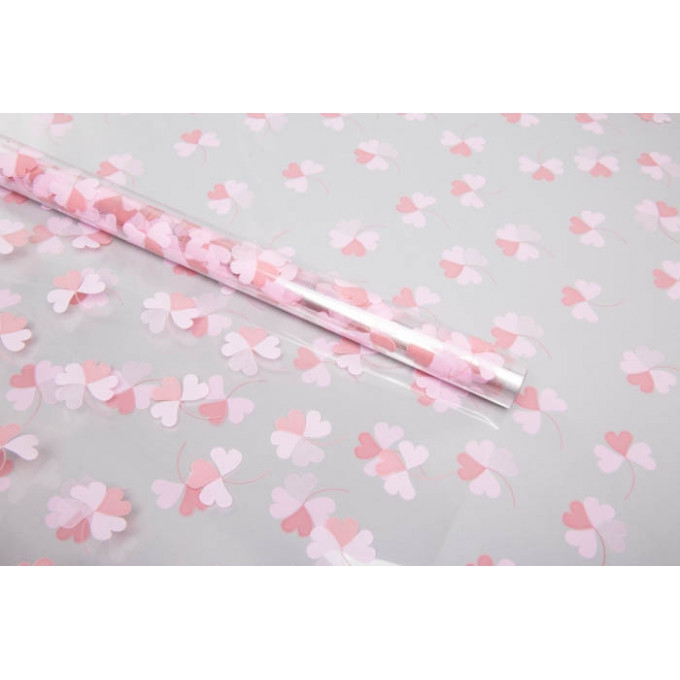 Пленка цветная 70см/200гр Клевер Розовый пыльный/розовый жемчуг