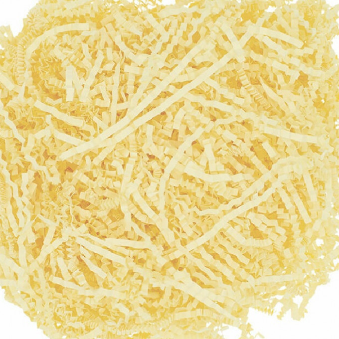 Наполнитель для коробок бумажный (гофре) Жёлтый пастель 50гр.