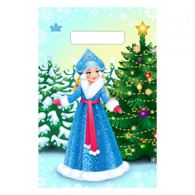 Пакет с вырубной ручкой 20х30 см Внучка Деда Мороза