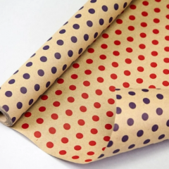 Бумага Крафт 70см*10ярд Горошек двухсторонняя ФИОЛЕТОВЫЙ/КРАСНЫЙ