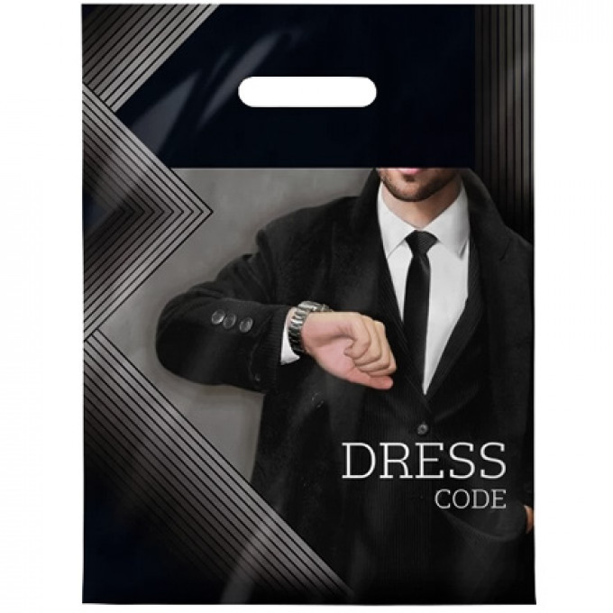 Пакет полиэтиленовый с вырубной ручкой 30х40 см Дресс-код