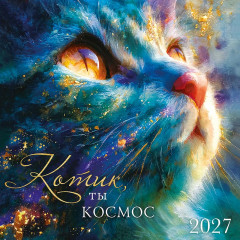 Календарь на скрепке на 2027 год Котик, ты космос