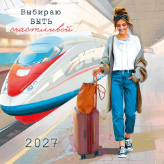 Календарь на скрепке на 2027 год Выбираю быть счастливой