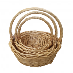 Корзина Ива Круг 41*41*16*41; 34*34*14*36; 27*27*12*31см Натуральный из 3 шт