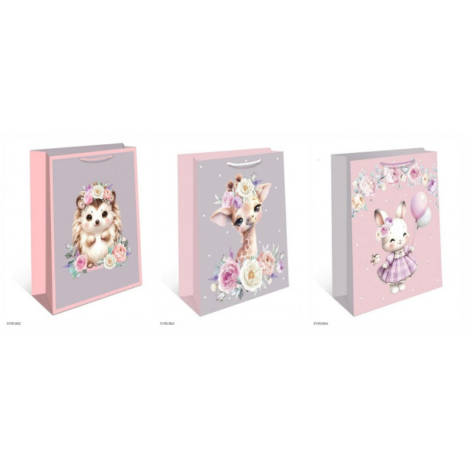 Пакет подарочный 33*42,5*10 см РОЗОВЫЙ САД Микс (3в*2)