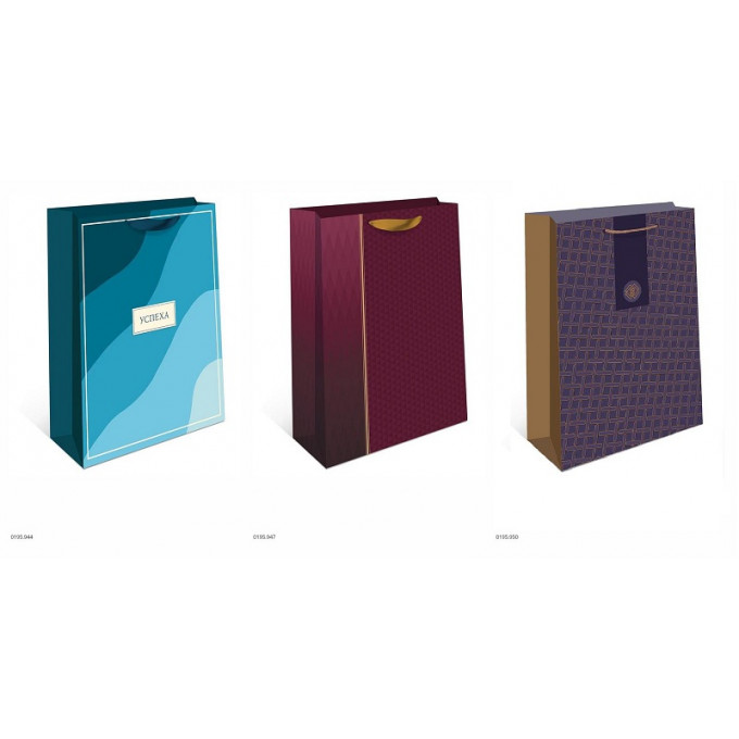 Набор пакетов подарочных 33*42,5*10 см Микс (3в*2)