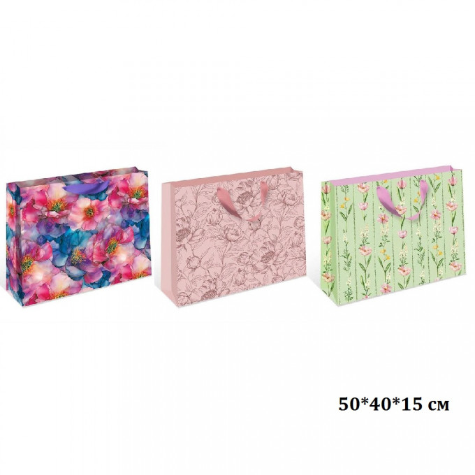 Набор пакетов подарочных Люкс 50*40*15 см Микс (3в*2)