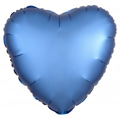 Воздушный шар фольгированный без рисунка 19\'\'/48 см Сердце Мистик Лазурь Сатин
